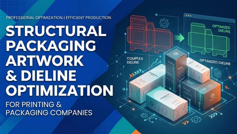 Structural Packaging Artwork & Dieline Optimization Services for Printing & Packaging Companies